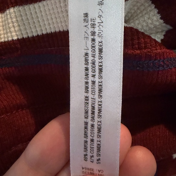 Free People Maroon and Cream Striped Pajama Pant only - Picture 7 of 9